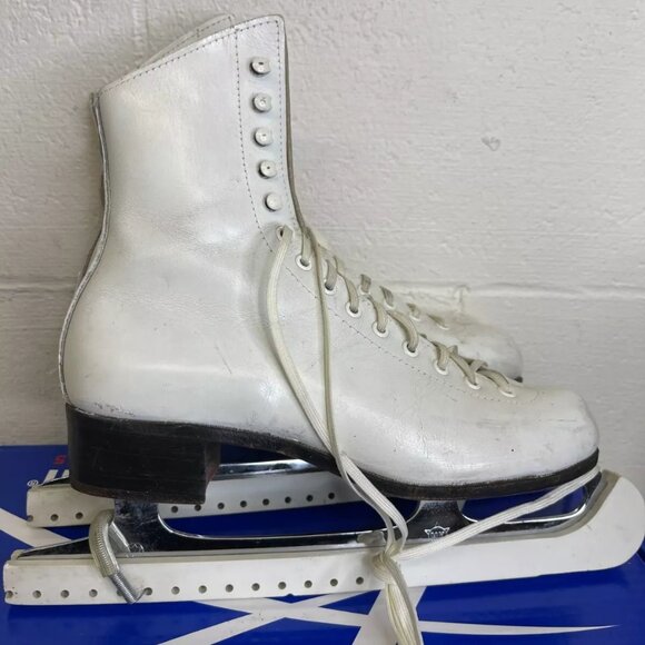 Riedell Red Wing Minnesota 220 White Leather Figure Ice Skates Boot Women's 5.5 - Picture 3 of 16